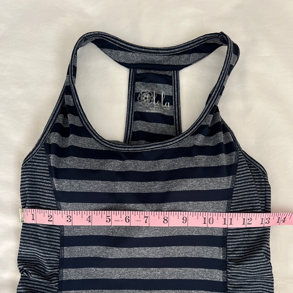 Lola Women’s Striped Blue Sleeveless Racerback Athletic Dress Size Small - Picture 3 of 5